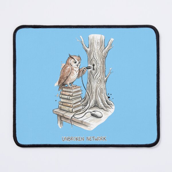 Item preview, Unbroken Network Wise Owl Tech Nature Illustration designed and sold by SoulPT.