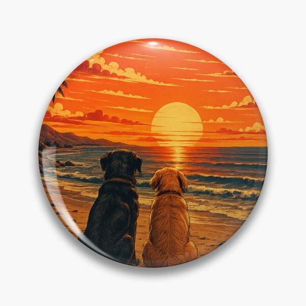 Item preview, Retro Dogs Beach Sunset Vintage 70s  designed and sold by Klein-Karoo.