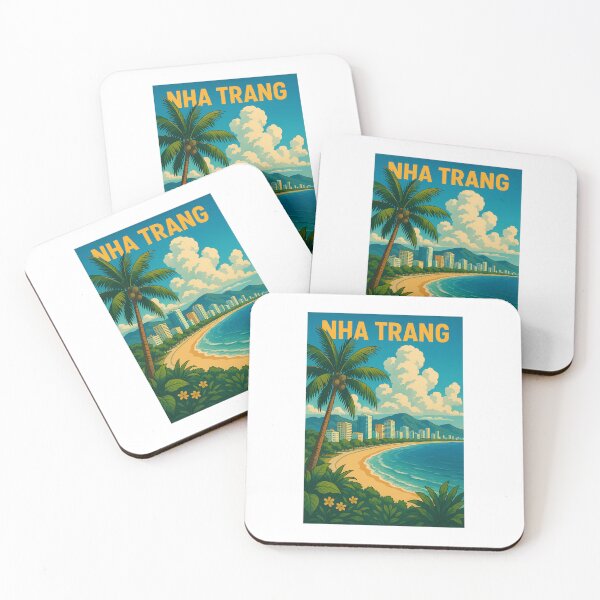 Item preview, Nha Trang Beachfront Skyline With Palm Trees And Mountains designed and sold by Nojrodr.