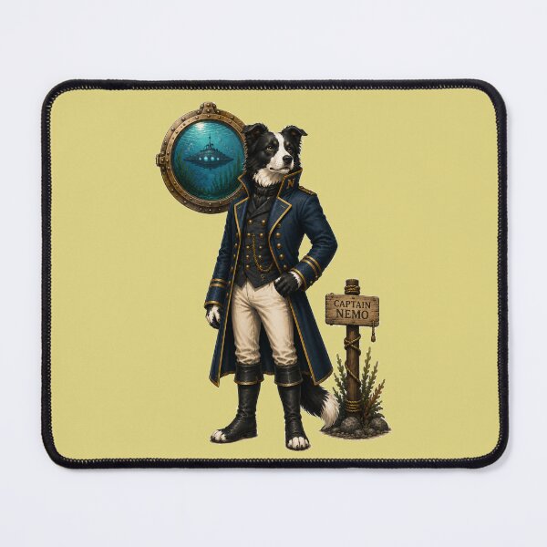 Item preview, Captain Nemo Border Collie Literary Dog designed and sold by Caradestrella.