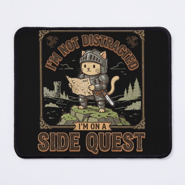 Item preview, Im On A Side Quest Funny Cat Knight Tabletop RPG designed and sold by AdyKurniawan.