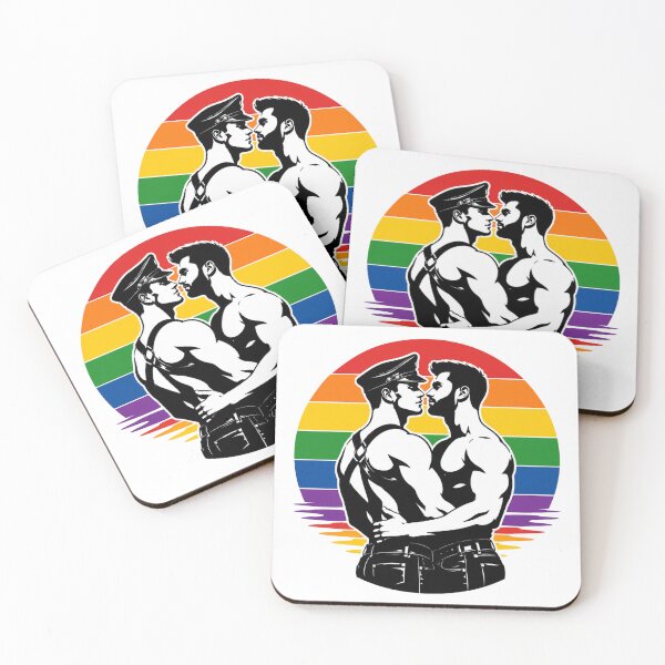 Item preview, Gay Pride Couple – LGBTQ Rainbow Love Retro Design designed and sold by FrenchieFever.