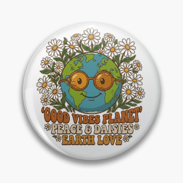 Item preview, Good Vibes Planet Retro Earth Day Daisies by Vintry off. designed and sold by VintryOff.