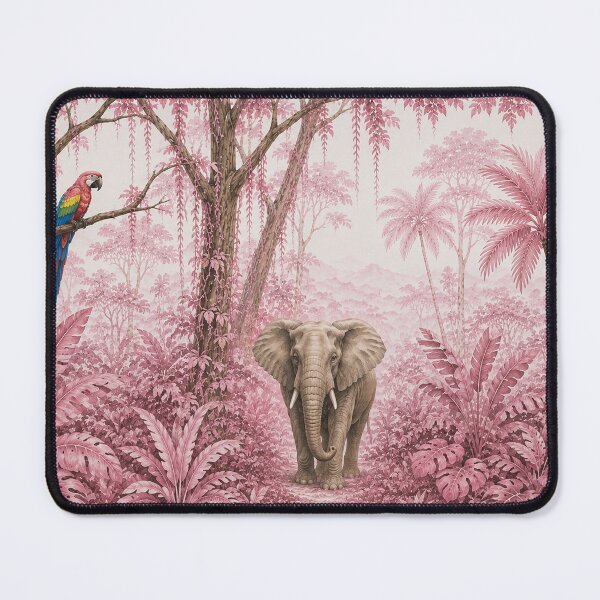 Item preview, Pink Majestic Jungle Wildlife Wall Art Print | Tropical Forest Animal Mural Decor | Nature Nursery Artwork designed and sold by Hookesmode.