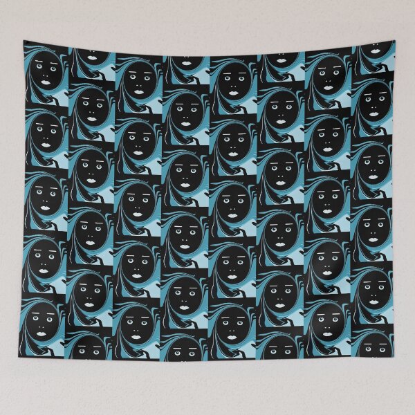 Item preview, Abstract Face in Blue Tones designed and sold by Elaine M Hayward .