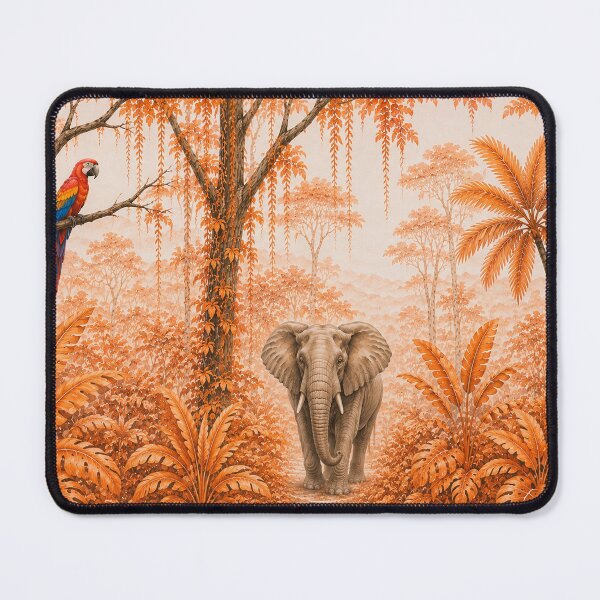 Item preview, Orange Majestic Jungle Wildlife Wall Art Print | Tropical Forest Animal Mural Decor | Nature Nursery Artwork designed and sold by Hookesmode.