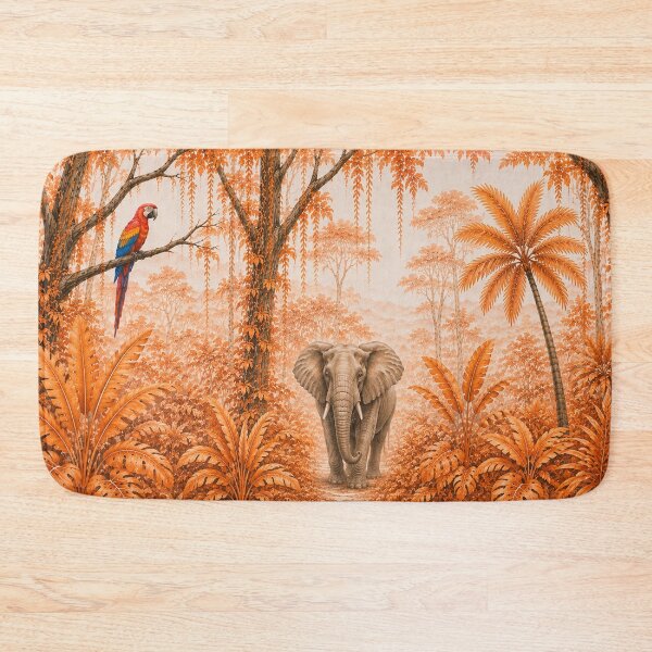 Item preview, Orange Majestic Jungle Wildlife Wall Art Print | Tropical Forest Animal Mural Decor | Nature Nursery Artwork designed and sold by Hookesmode.