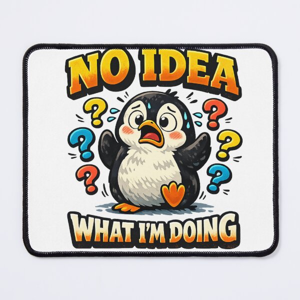 Item preview, No Idea What I'm Doing – Confused Funny Penguin Humor Art | Relatable Life Gift designed and sold by irfanshikh.