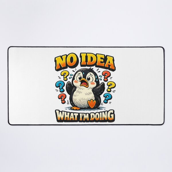 Item preview, No Idea What I'm Doing – Confused Funny Penguin Humor Art | Relatable Life Gift designed and sold by irfanshikh.