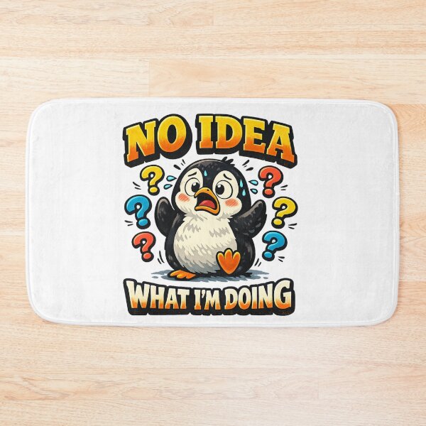 Item preview, No Idea What I'm Doing – Confused Funny Penguin Humor Art | Relatable Life Gift designed and sold by irfanshikh.