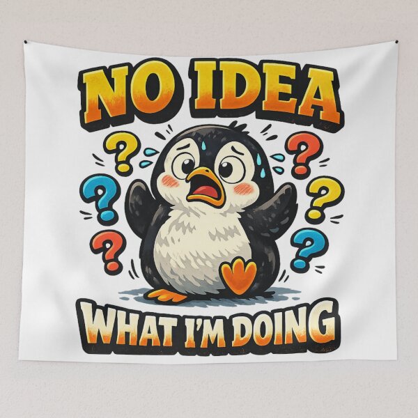 Item preview, No Idea What I'm Doing – Confused Funny Penguin Humor Art | Relatable Life Gift designed and sold by irfanshikh.