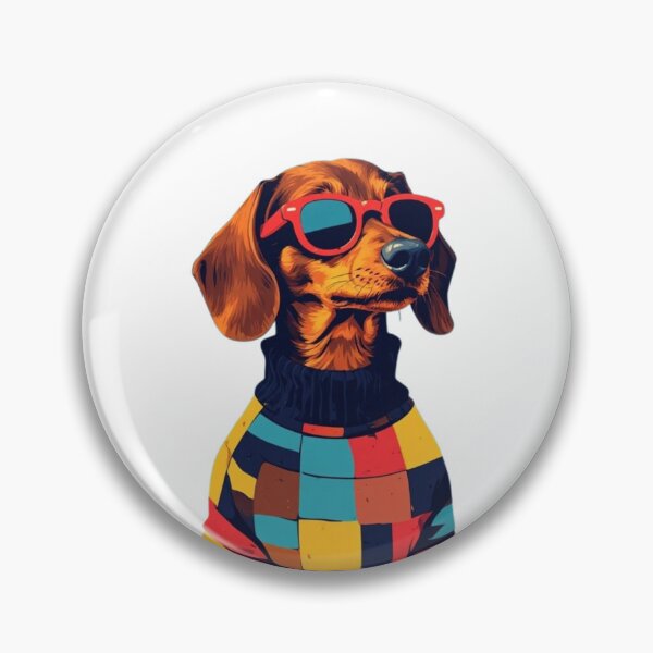 Item preview, Summer Cool Dachshund Shirt – Trendy Wiener Dog in Red Sunglasses, Colorful Patchwork Sweater, Modern Coastal Aesthetic Summer 2026 Tee designed and sold by Ditstyle.