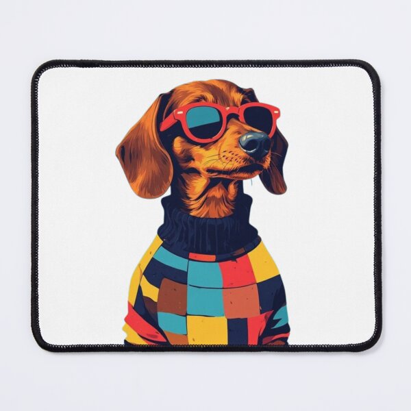 Item preview, Summer Cool Dachshund Shirt – Trendy Wiener Dog in Red Sunglasses, Colorful Patchwork Sweater, Modern Coastal Aesthetic Summer 2026 Tee designed and sold by Ditstyle.