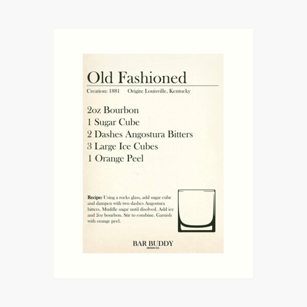 Item preview, Old Fashioned Recipe designed and sold by barbuddydesign.