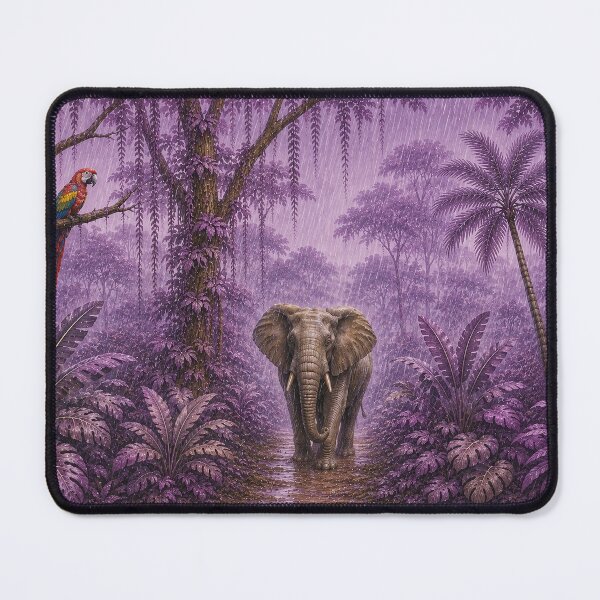 Item preview, Purple Majestic Jungle Wildlife Wall Art Print | Tropical Forest Animal Mural Decor | Nature Nursery Artwork designed and sold by Hookesmode.