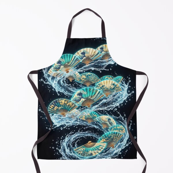 Item preview, Dynamic Ukiyo-e Sensu Fans and Crystal Water Splashes - Modern Japanese Art designed and sold by Hikariha Studio.