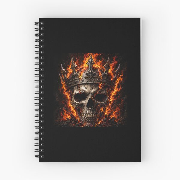 Item preview, Flaming Skull King with Gothic Crown - Badass Hellfire Graphic designed and sold by UrbanCanvas 111.