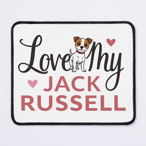 Item preview, Love My Jack Russell with cute puppy and hearts designed and sold by Prints by Mat.
