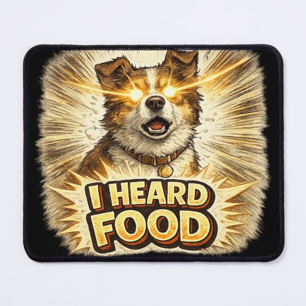 Item preview, I Heard Food – Epic Glowing Eyes Dog Dramatic Funny Art | Dog Lover Gift designed and sold by irfanshikh.