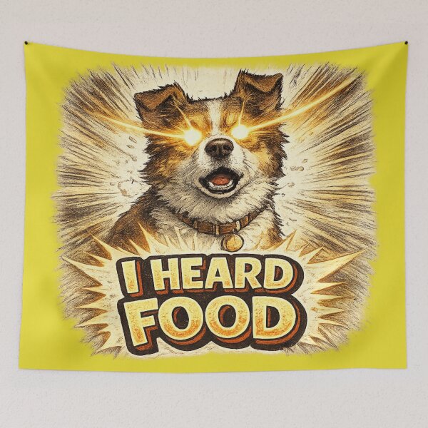 Item preview, I Heard Food – Epic Glowing Eyes Dog Dramatic Funny Art | Dog Lover Gift designed and sold by irfanshikh.