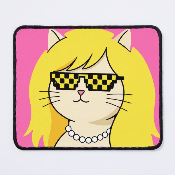 Item preview, Cool Blonde Cat with Pixel Deal With It Sunglasses designed and sold by bosamji.