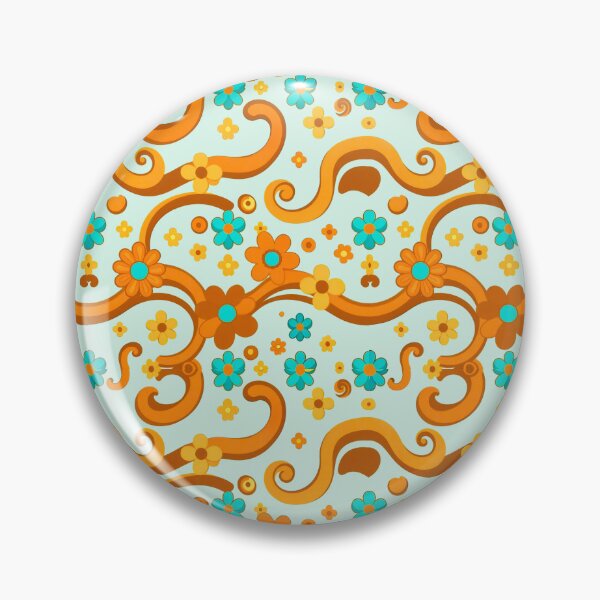 Item preview, Groovy Retro Psychedelic Floral Pattern Wavy Shapes and Circles designed and sold by Good Vibes .