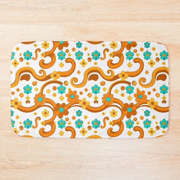 Item preview, Groovy Retro Psychedelic Floral Pattern Wavy Shapes and Circles designed and sold by Good Vibes .