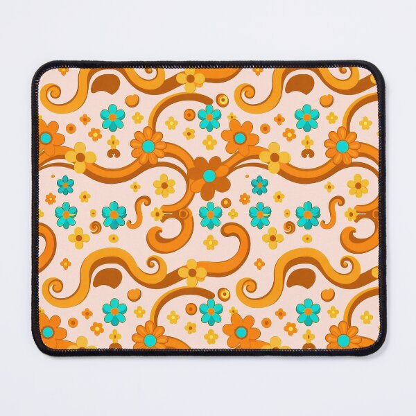 Item preview, Groovy Retro Psychedelic Floral Pattern Wavy Shapes and Circles designed and sold by Good Vibes .