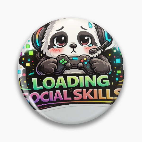 Item preview, Loading Social Skills Introvert Gamer Panda Sticker designed and sold by PixelPanda28.