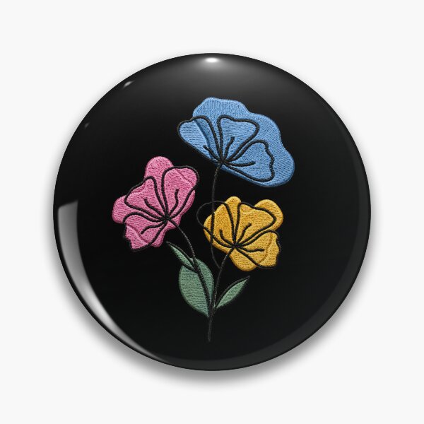 Item preview, Pastel Poppy Flowers Embroidery designed and sold by ColorSplash123.