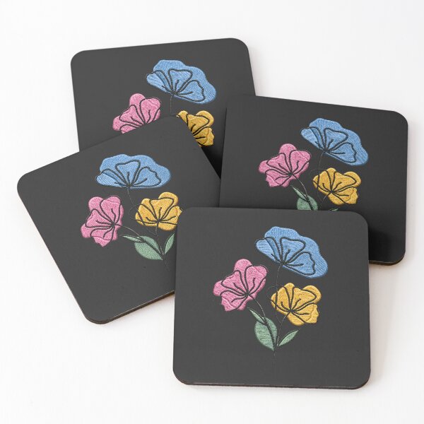 Item preview, Pastel Poppy Flowers Embroidery designed and sold by ColorSplash123.