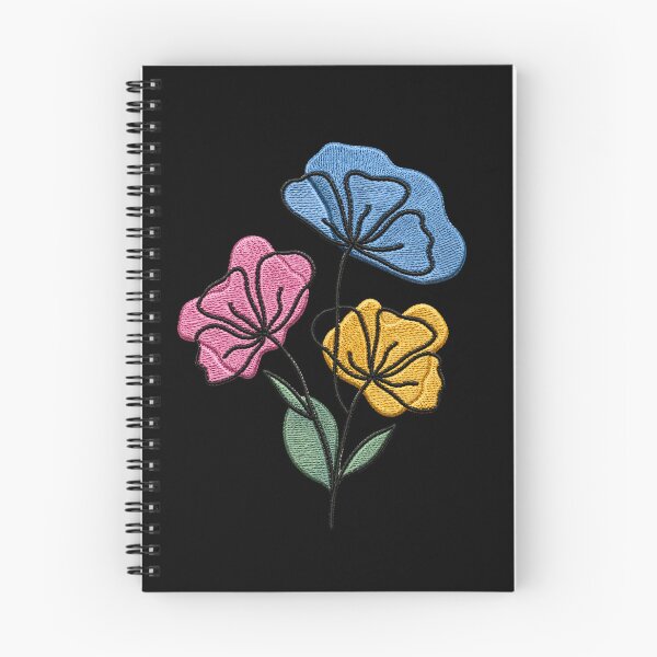 Item preview, Pastel Poppy Flowers Embroidery designed and sold by ColorSplash123.