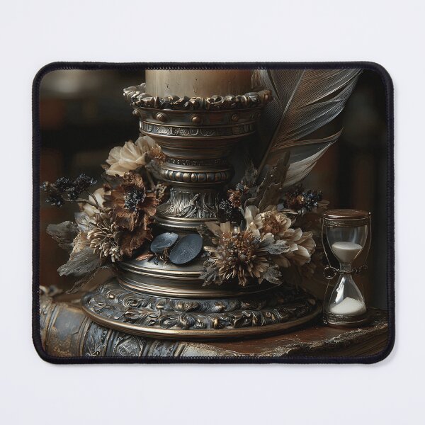 Item preview, Dark Academia Candle Print, Burning Candle Ancient Books Wall Art, Moody Victorian Candlelight Decor designed and sold by ObscuraWallArt.