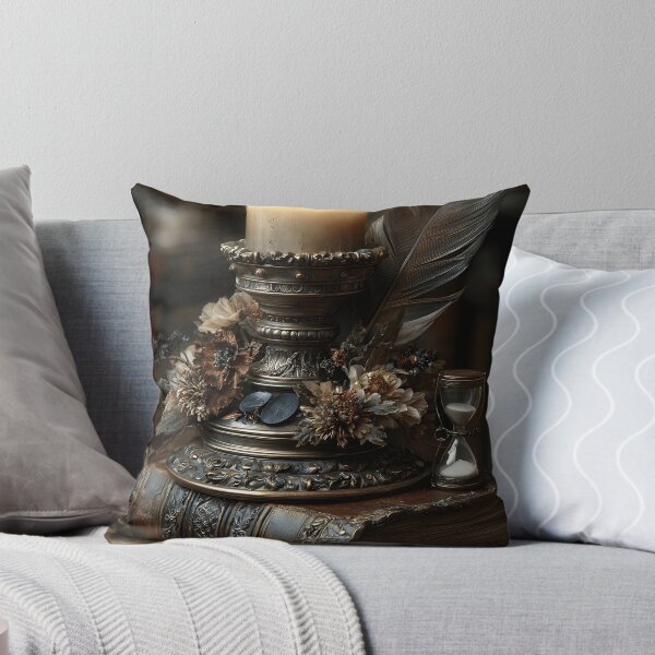 Item preview, Dark Academia Candle Print, Burning Candle Ancient Books Wall Art, Moody Victorian Candlelight Decor designed and sold by ObscuraWallArt.