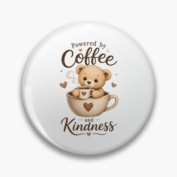 Item preview, Powered by Coffee and Kindness Cute Bear Coffee Lover designed and sold by Seculinator.