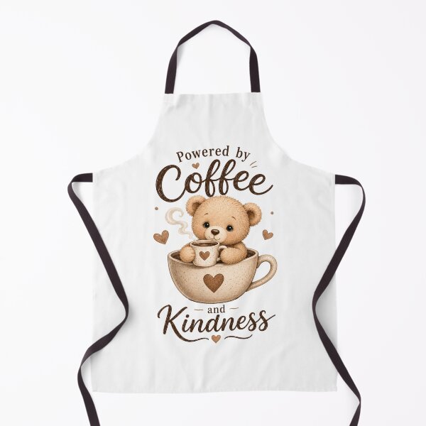 Item preview, Powered by Coffee and Kindness Cute Bear Coffee Lover designed and sold by Seculinator.