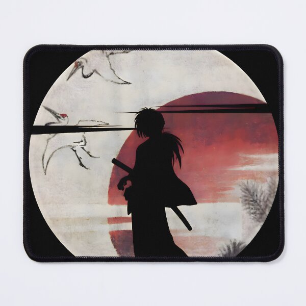 Item preview, The Wandering Samurai Silhouette - Himura Kenshin Japanese Watercolor Art designed and sold by Teenkai.