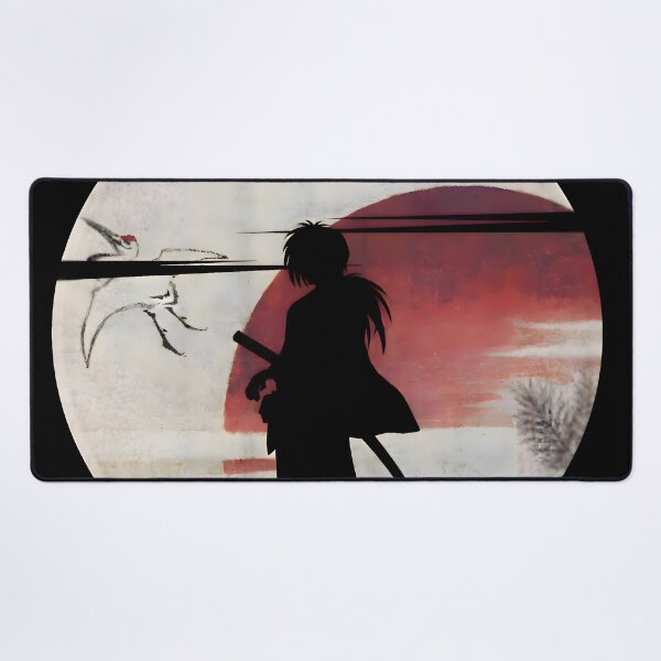 Item preview, The Wandering Samurai Silhouette - Himura Kenshin Japanese Watercolor Art designed and sold by Teenkai.