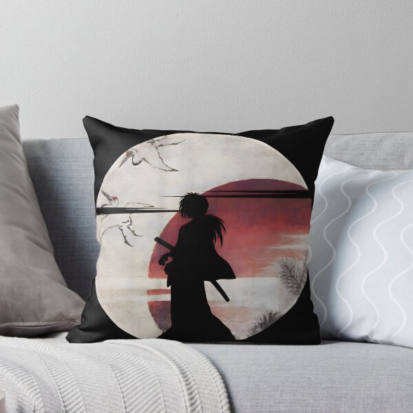 Item preview, The Wandering Samurai Silhouette - Himura Kenshin Japanese Watercolor Art designed and sold by Teenkai.