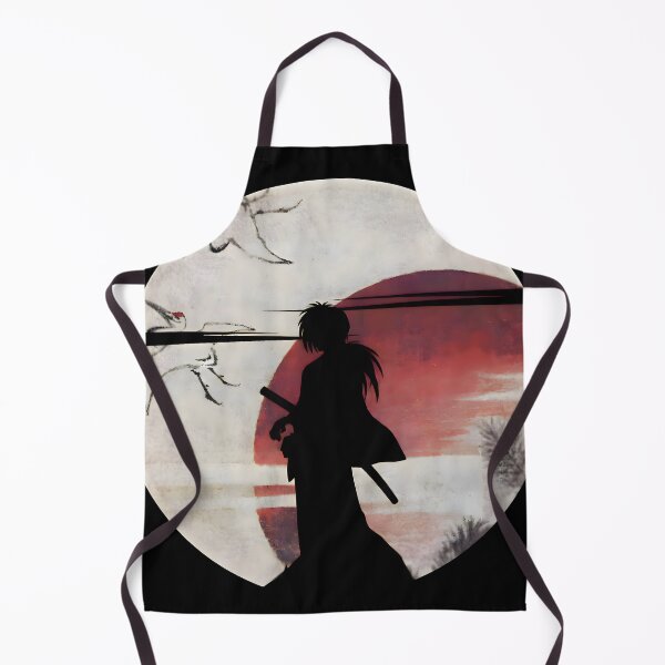 Item preview, The Wandering Samurai Silhouette - Himura Kenshin Japanese Watercolor Art designed and sold by Teenkai.