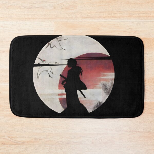 Item preview, The Wandering Samurai Silhouette - Himura Kenshin Japanese Watercolor Art designed and sold by Teenkai.