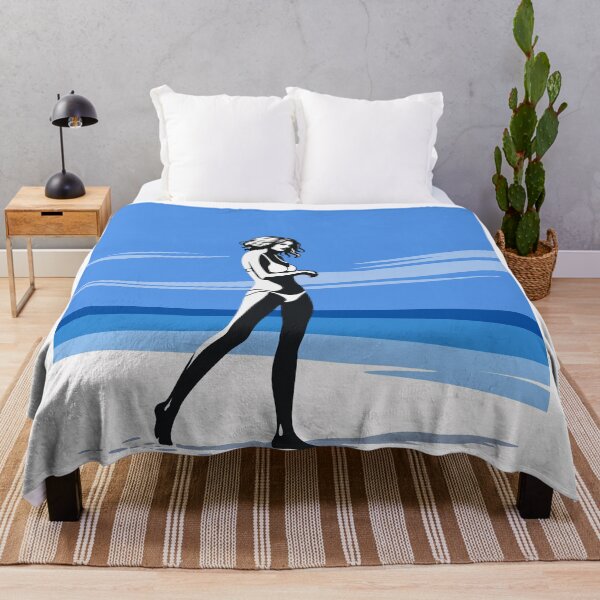 Item preview, Minimalist Beach Woman Art, Contemporary Coastal Figure Print designed and sold by Studio pod Burom.