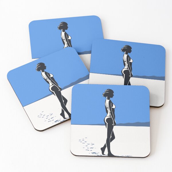 Item preview, Minimalist Bikini Woman Art, Contemporary Beach Figure Print designed and sold by Studio pod Burom.