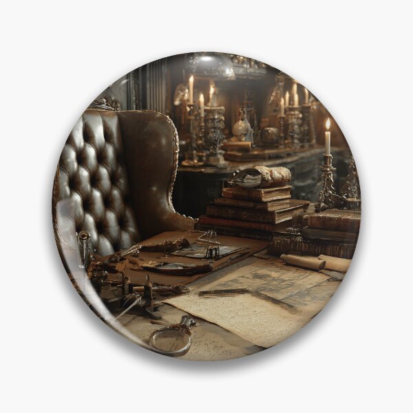 Item preview, Dark Academia Scholar Desk Print, Antique Manuscript Still Life Wall Art, Victorian Study Close-Up Decor designed and sold by ObscuraWallArt.