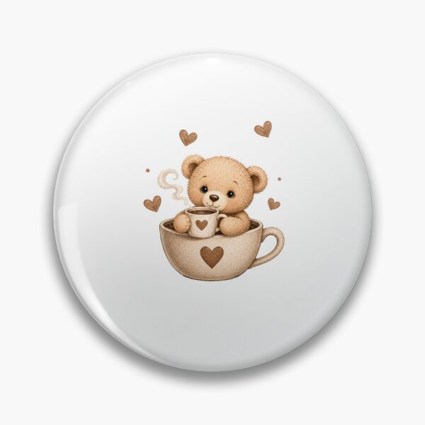 Item preview, Cute Teddy Bear in Coffee Cup Watercolor Illustration designed and sold by Seculinator.