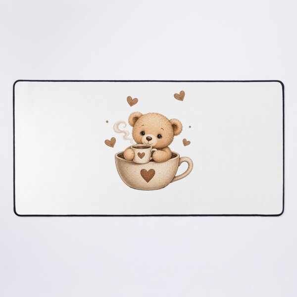 Item preview, Cute Teddy Bear in Coffee Cup Watercolor Illustration designed and sold by Seculinator.