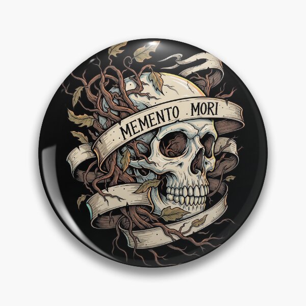 Item preview, Memento Mori Flaming Skull Bound by Tree Roots designed and sold by nuel-art.