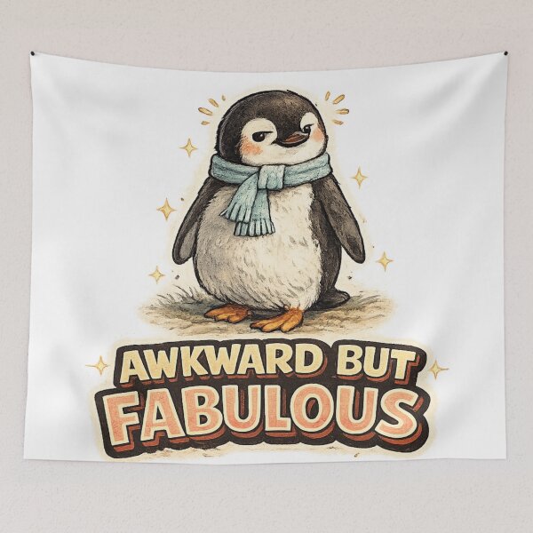 Item preview, Awkward But Fabulous – Cute Watercolor Penguin Confidence Art | Awkward Person Gift designed and sold by irfanshikh.