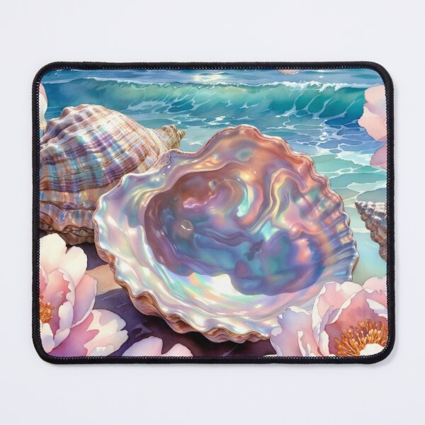 Item preview, Dive In Dreamy Mermaidcore Floral Seashell Watercolor Art designed and sold by IntelliMindDesigns.