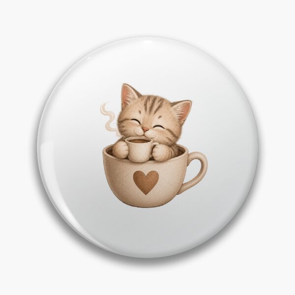 Item preview, Cute Cat in Coffee Cup Watercolor Kitten Illustration designed and sold by Seculinator.